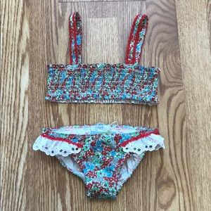 NWT Flower Print Bikini Bandeau for Girls by Foque